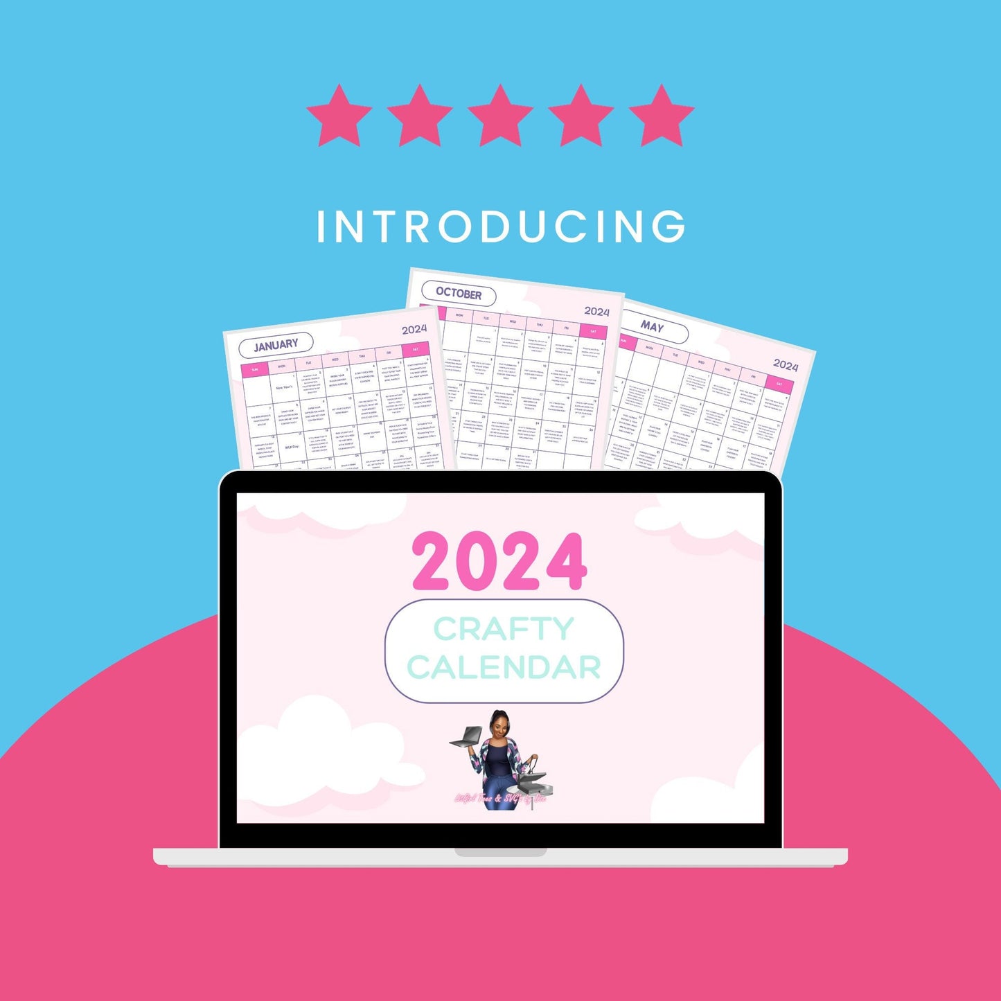 The Crafty Planning Calendar 2024. Crafty Calendar For All Crafters. 7 to 8 Point Font.