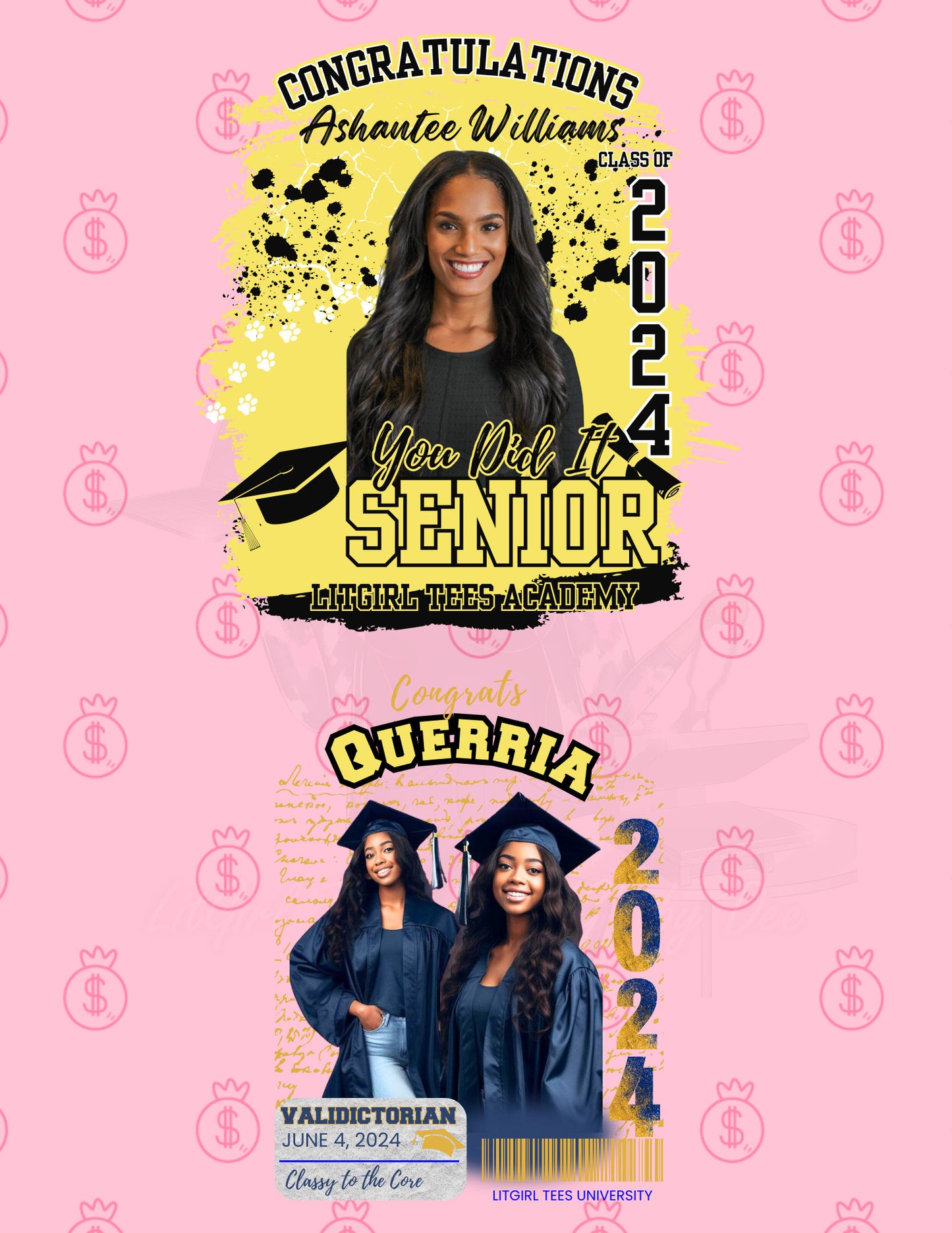 Graduation Senior Tshirt Template Big Bundle of 10. Graduation Templates. Canva Editable Link Included. Editable Templates