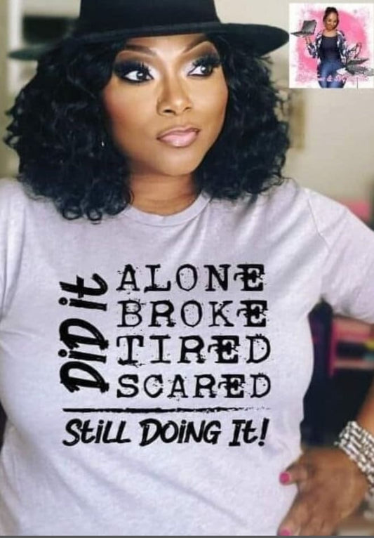 Did It Alone Completed Tee Sports Gray