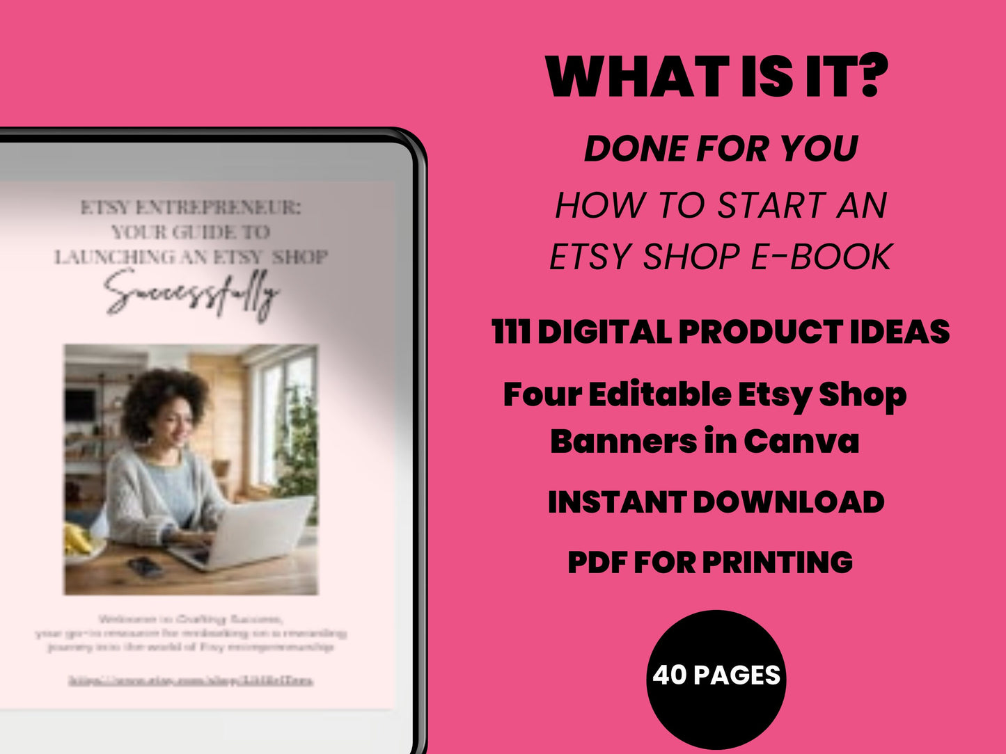 Etsy Entrepreneur: Your Guide to Launching An Etsy Shop Successfully. EBook. Instant Download. Google Link Included for PDF.