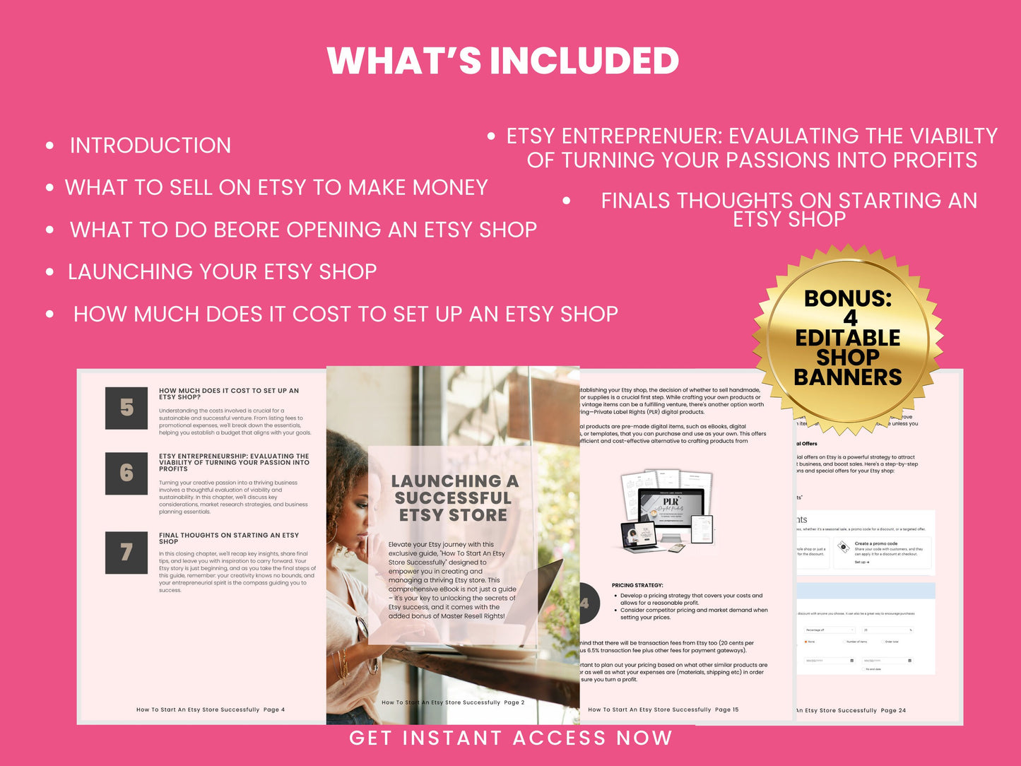 Etsy Entrepreneur: Your Guide to Launching An Etsy Shop Successfully. EBook. Instant Download. Google Link Included for PDF.