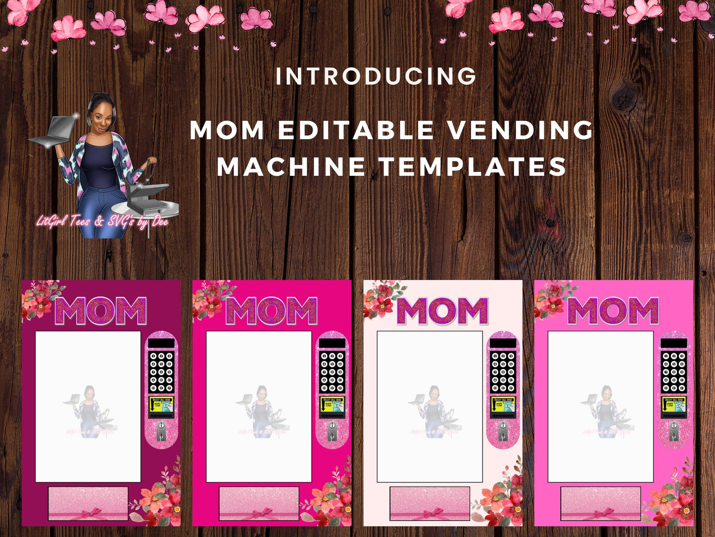 Mom Vending Machine Editable Template Bundle. 11*17. Editable in Canva.